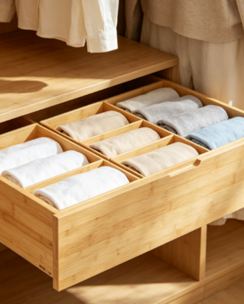 Modular Bamboo Drawer Organizer – Multifunctional Compartments for Underwear & Socks