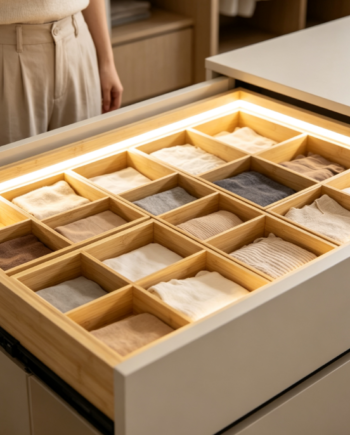 Wide-Rimmed Moso Bamboo Storage Tray – 16-Compartment Undergarment Organizer