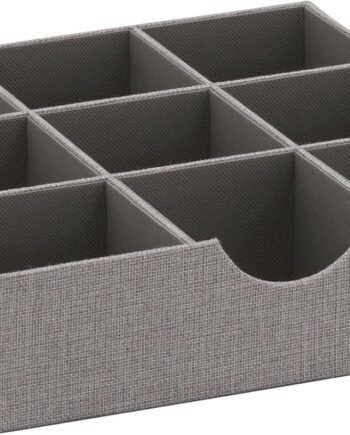 9-Compartment Drawer Organizer, Approx. 30.5cm x 8cm, Suitable for Deep Drawer Clothing Organization