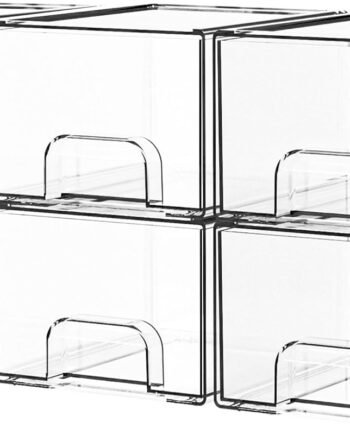 6-Pack Stackable Transparent Acrylic Storage Drawers