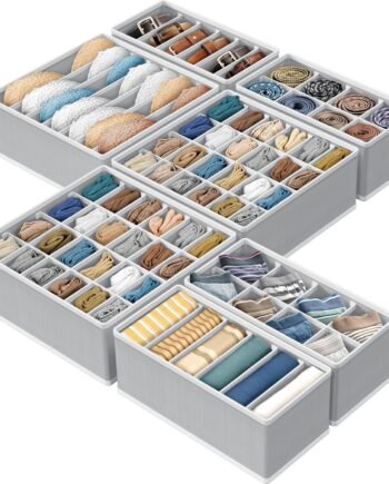 7-Piece Wardrobe Underwear Drawer Divider Organizer Set, Suitable for Bras, Panties, Socks, and Accessories